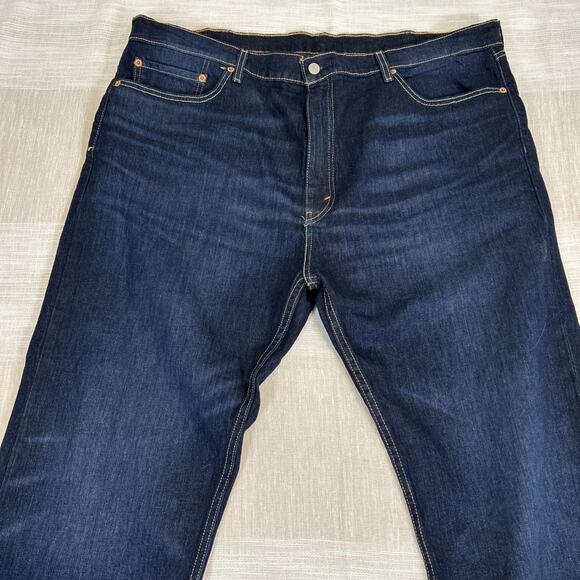 Levi's 505 Men's Jeans Sz 42x30 Regular Fit Dark Blue Wash Great Condition - Picture 2 of 8